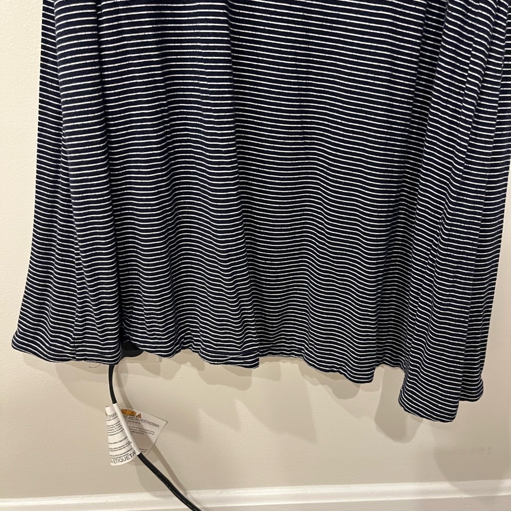 Latched Mama Black and White Striped Maternity/Nursing Dress - Picture 6 of 8